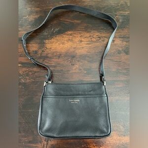 Kate Spade Black Pebbled Leather Messenger Bag